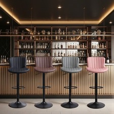 Set of 2 Barstools Swivel for