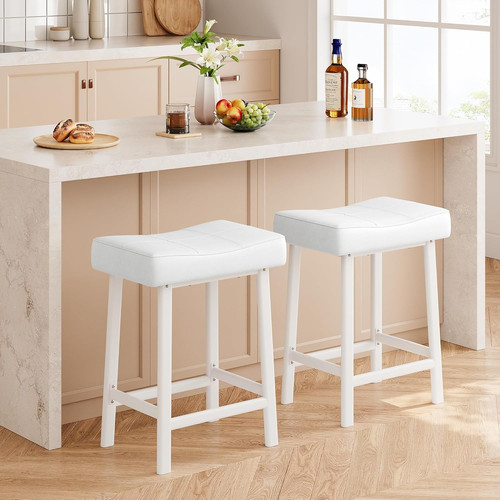 Set white upholstered - of, 2