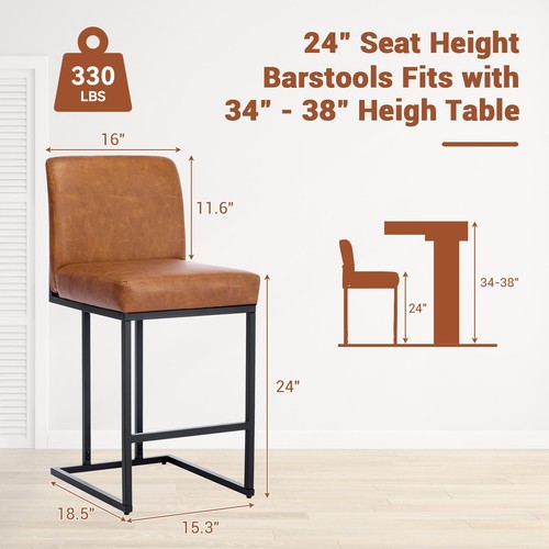 Leather bar stool with - pc,