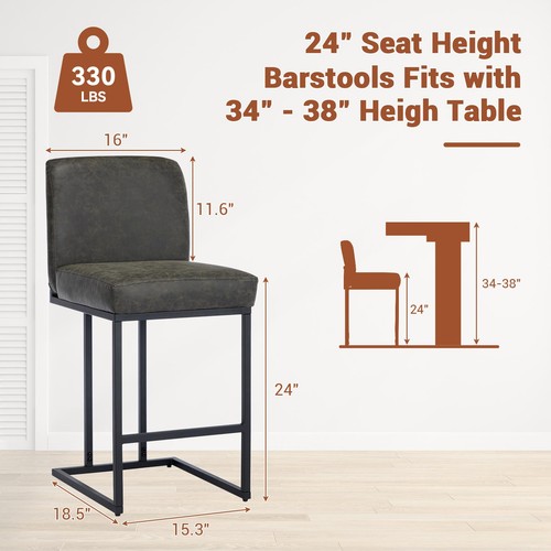 Leather bar stool with - pc,